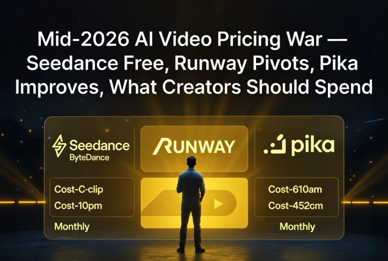 Mid-2026 AI Video Pricing War — Seedance Free, Runway Pivots, Pika Improves, What Creators Should Spend
