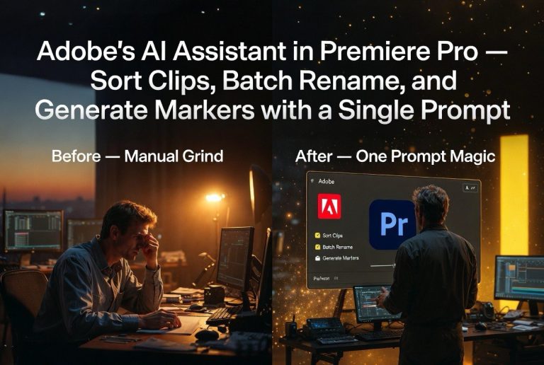 Adobe’s AI Assistant in Premiere Pro: Sort Clips, Batch Rename, and Generate Markers With a Single Prompt