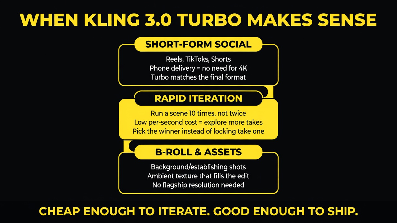 When Kling 3.0 Turbo makes sense