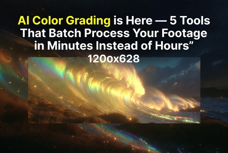 AI Color Grading Is Here: 5 Tools That Batch-Process Your Footage in Minutes Instead of Hours