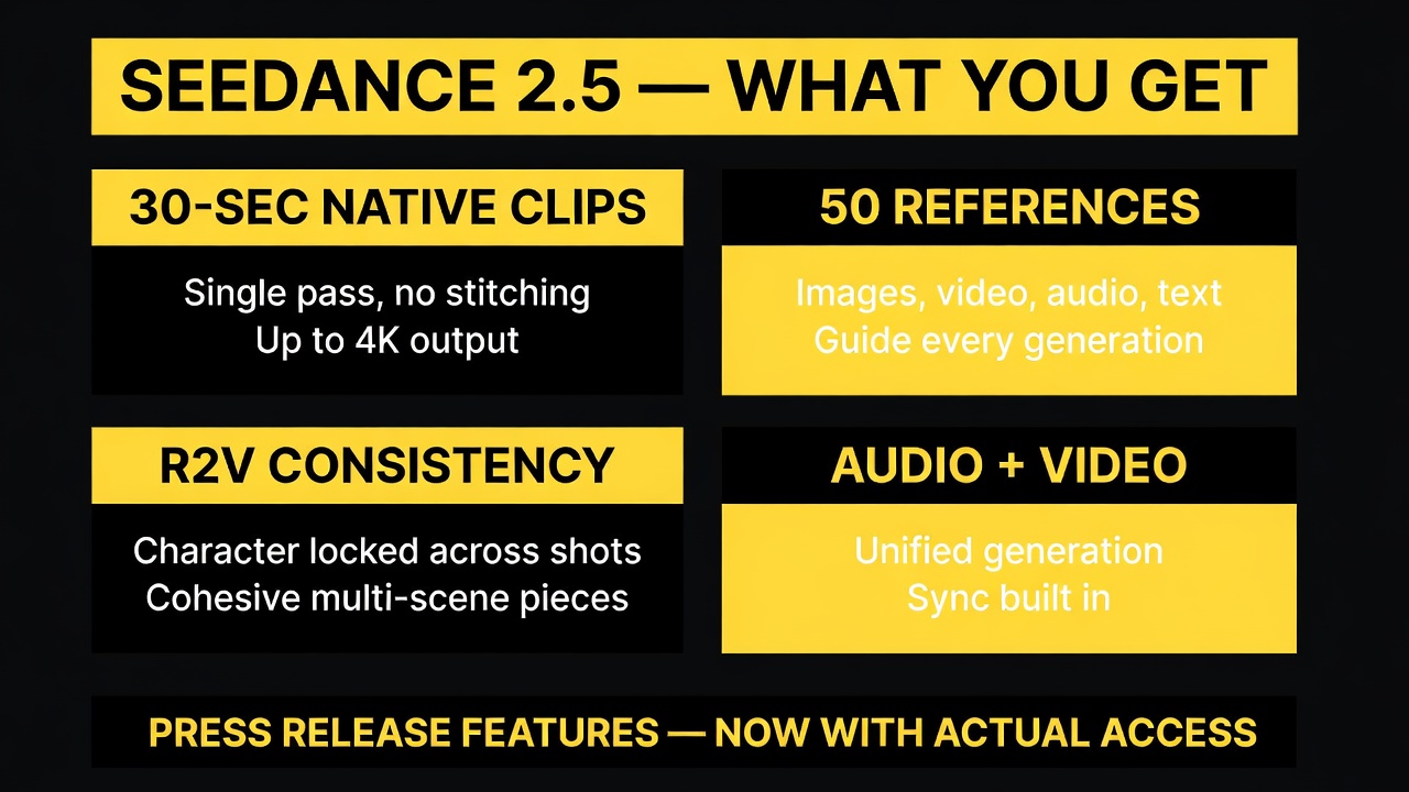 Seedance 2.5 key capabilities