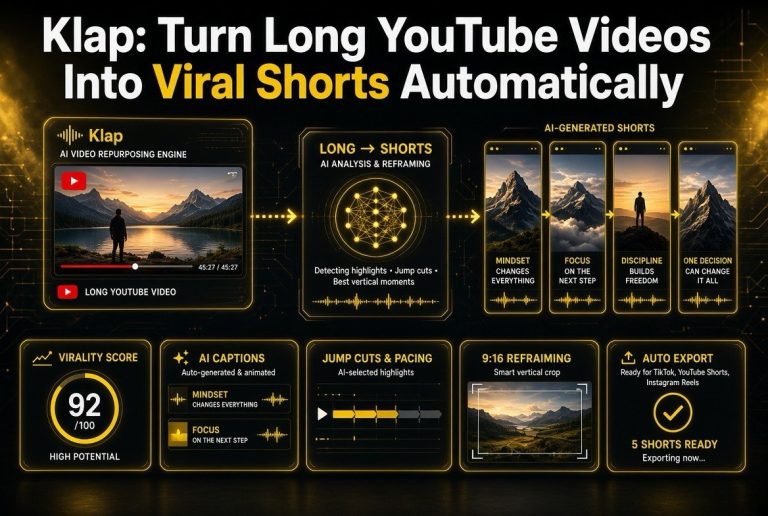 Klap: Turn Long YouTube Videos Into Viral Shorts Automatically