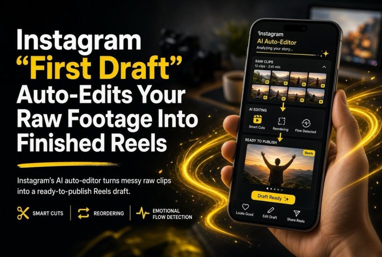 Instagram ‘First Draft’ Auto-Edits Your Raw Footage Into Finished Reels