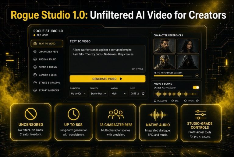Rogue Studio 1.0: Unfiltered AI Video for Creators