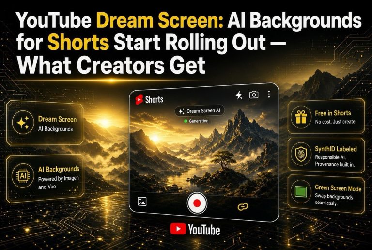 YouTube Dream Screen AI backgrounds for Shorts landing graphic