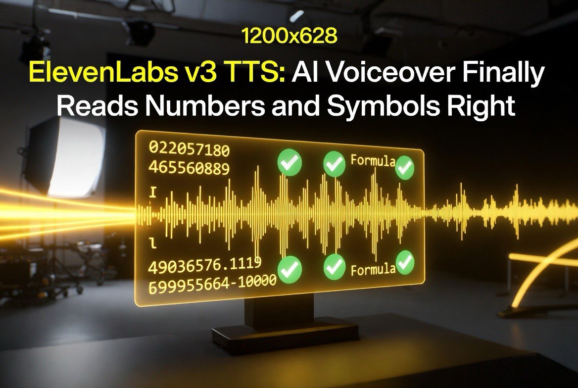 ElevenLabs v3 TTS reads numbers and symbols correctly for AI voiceover