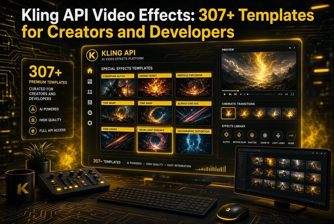 Kling API video effects platform with 307+ templates for creators and developers