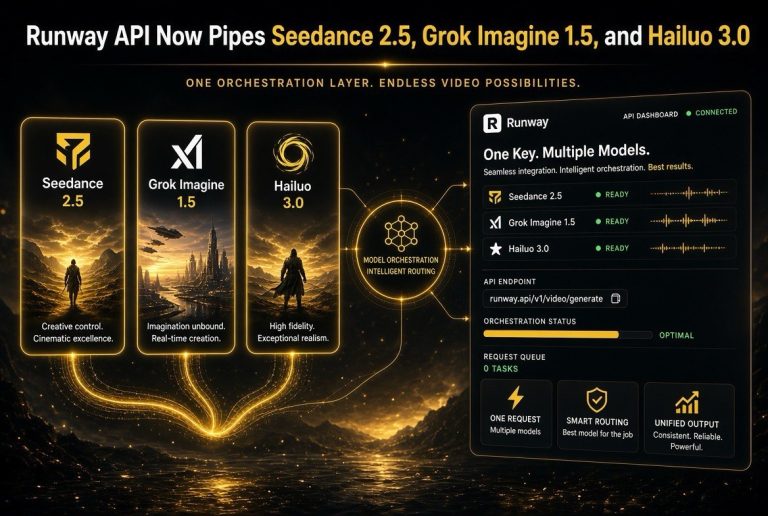 Featured: Runway API now offers Seedance 2.5, Grok Imagine 1.5, and Hailuo 3.0 video models on one key