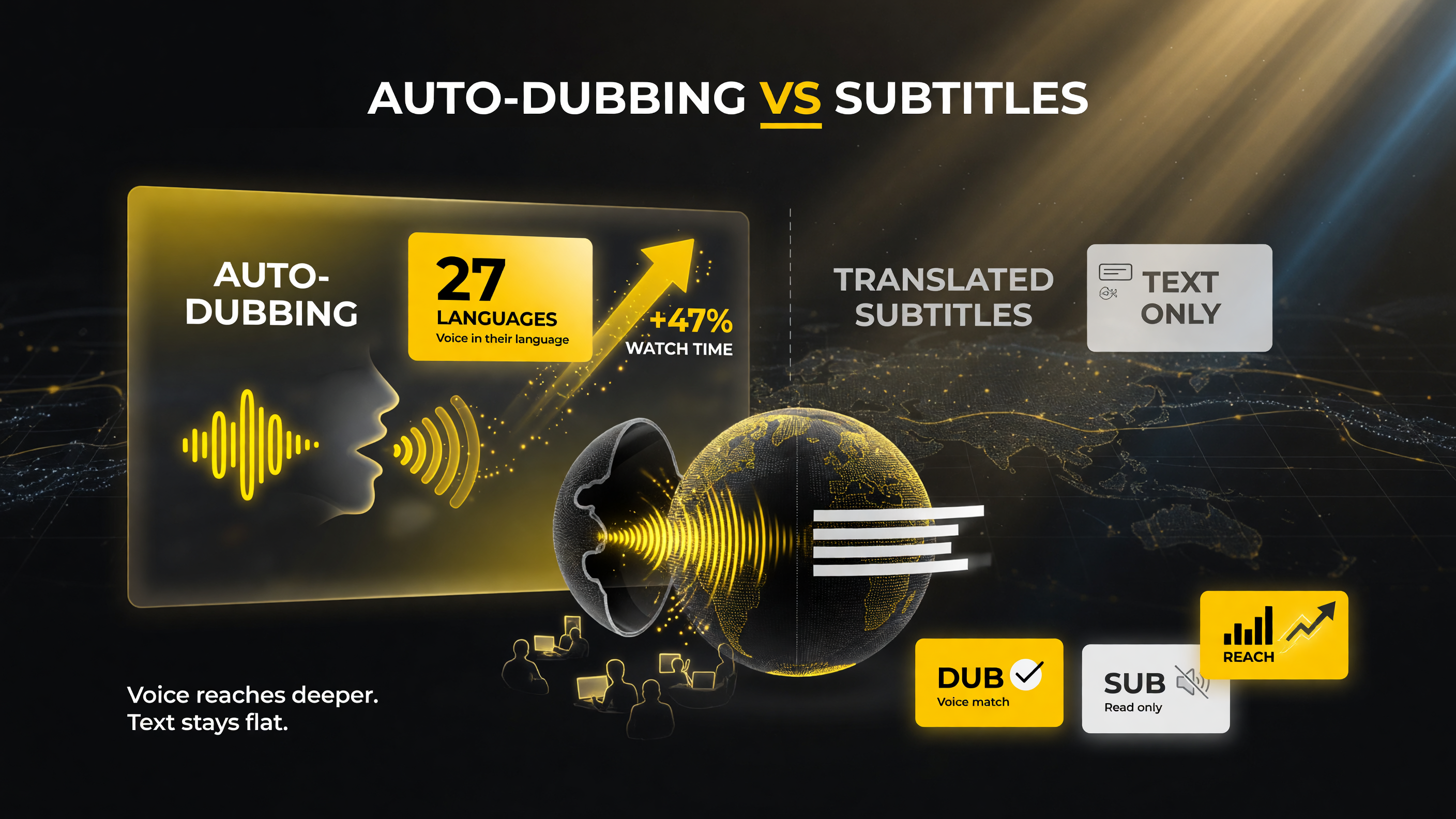 Auto-dubbing vs translated subtitles comparison for creators