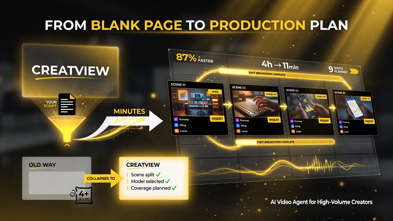 CreatView AI scene planning agent workflow for high volume creators