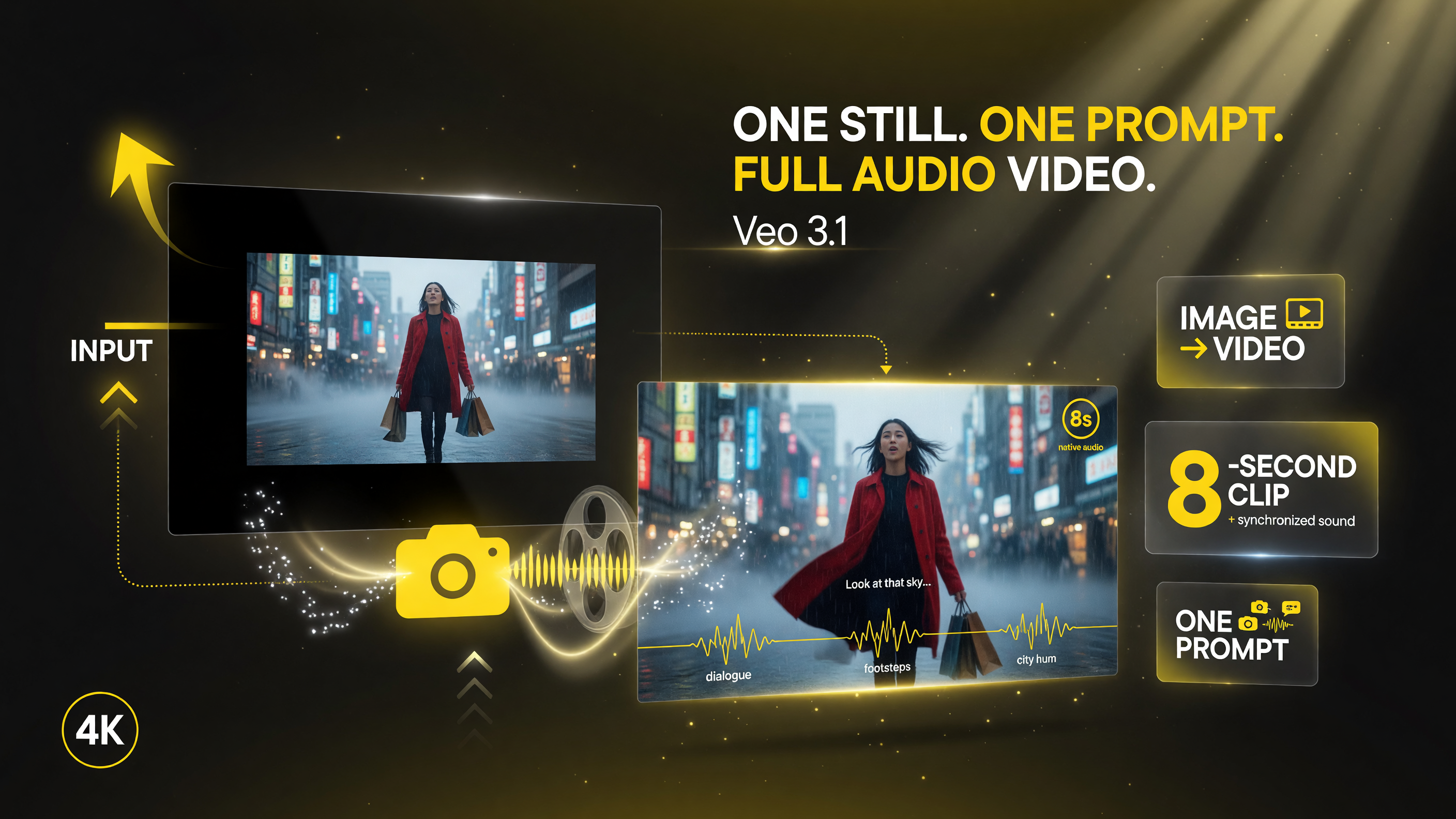 Veo 3.1 turns a still photo into an 8-second AI video with native audio