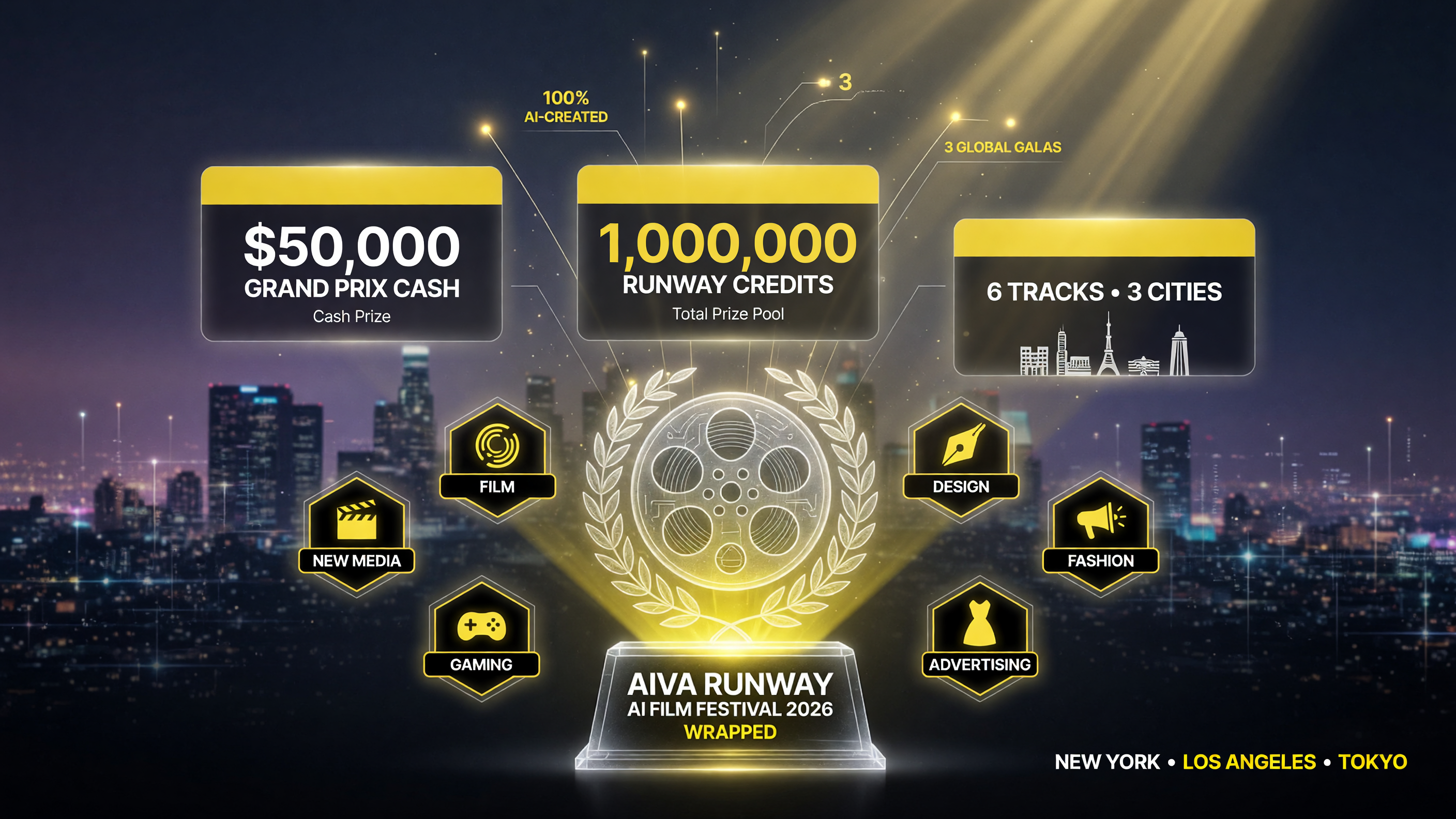 Runway AI Film Festival 2026 galas in New York, Los Angeles and Tokyo plus submission timeline