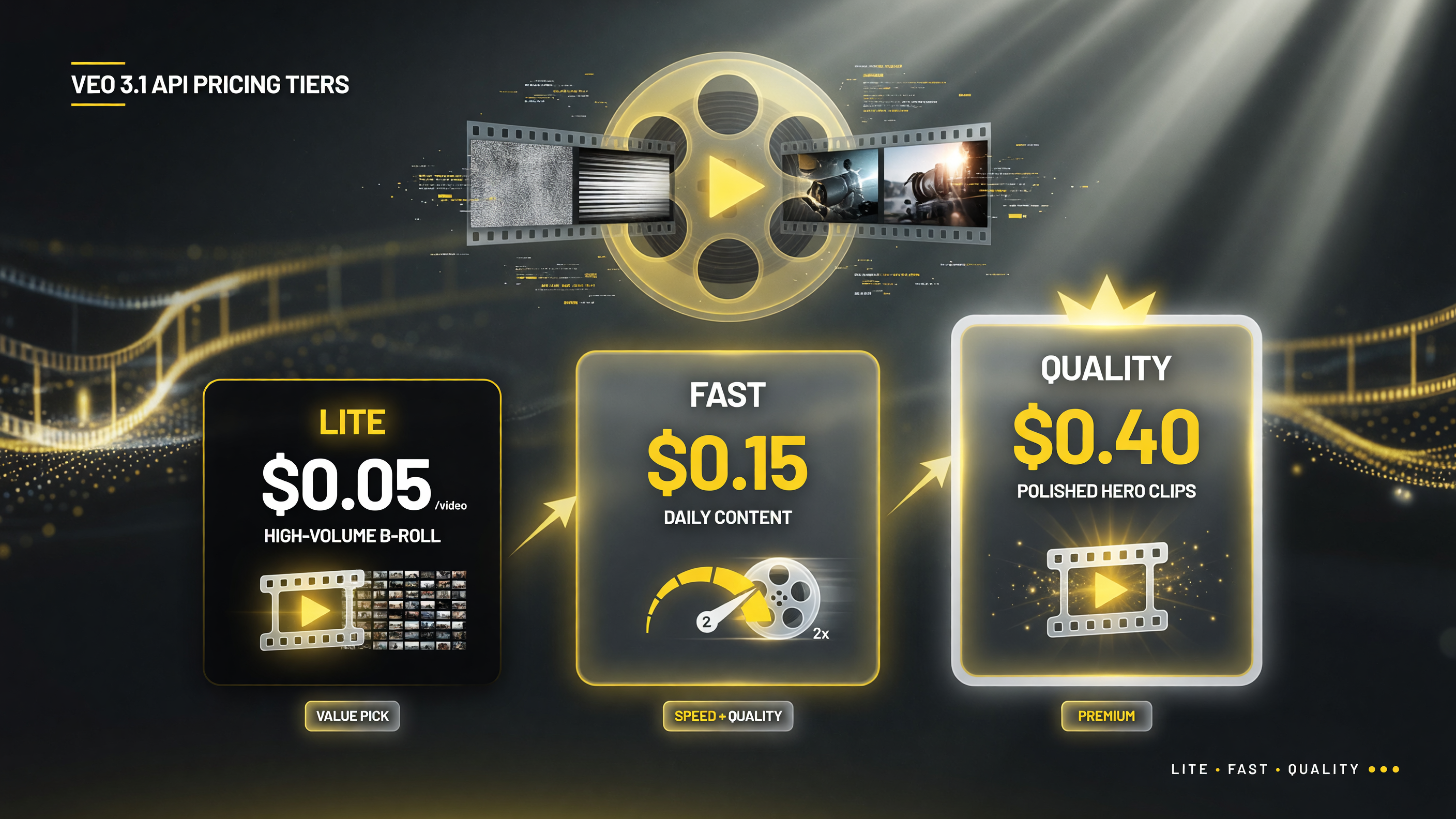 Veo 3.1 API pricing tiers Lite Fast Quality