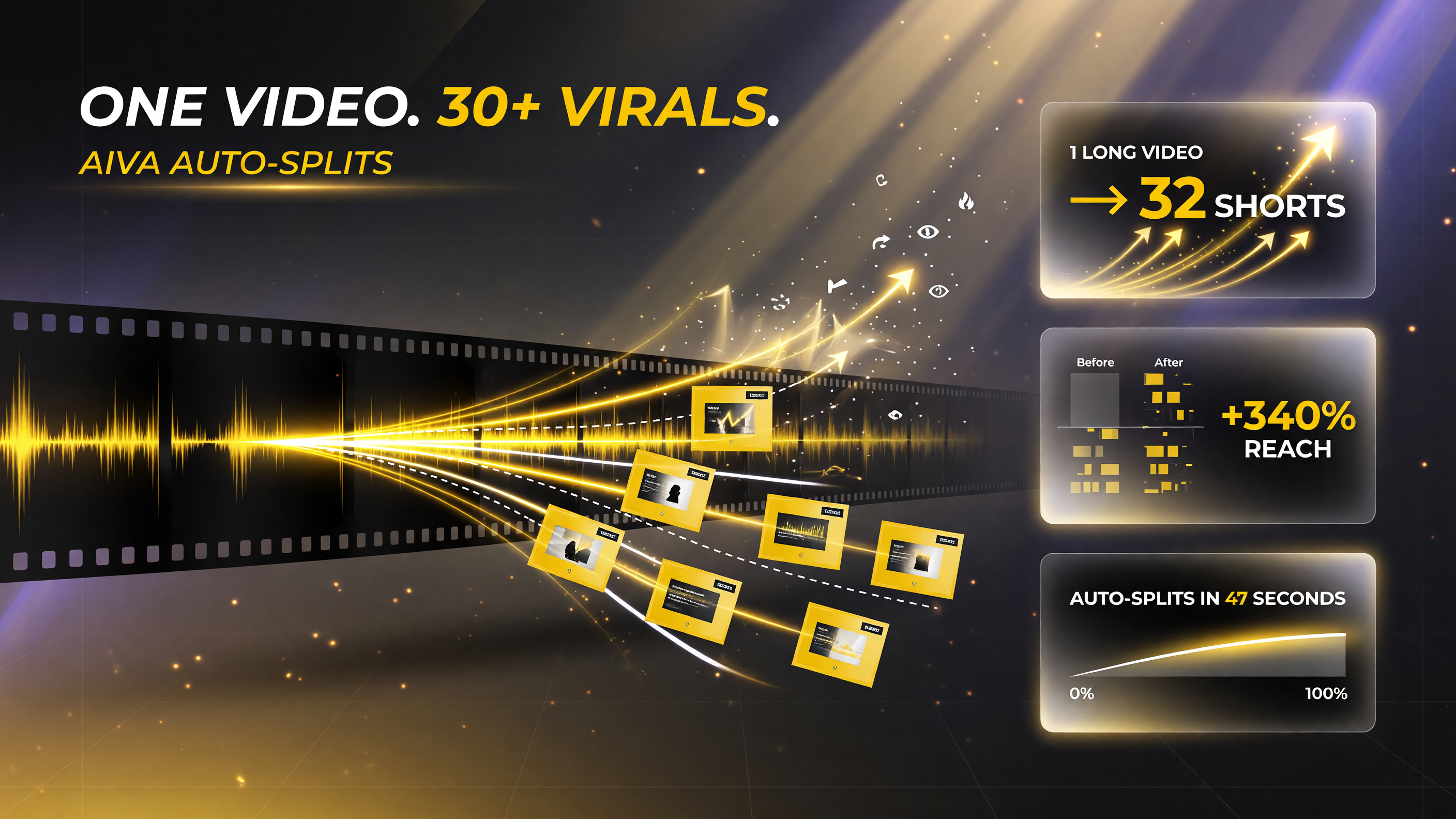 Mirage Clips turns one long video into 30 or more viral-ready AI-generated short clips automatically for YouTube Shorts, TikTok, and Reels
