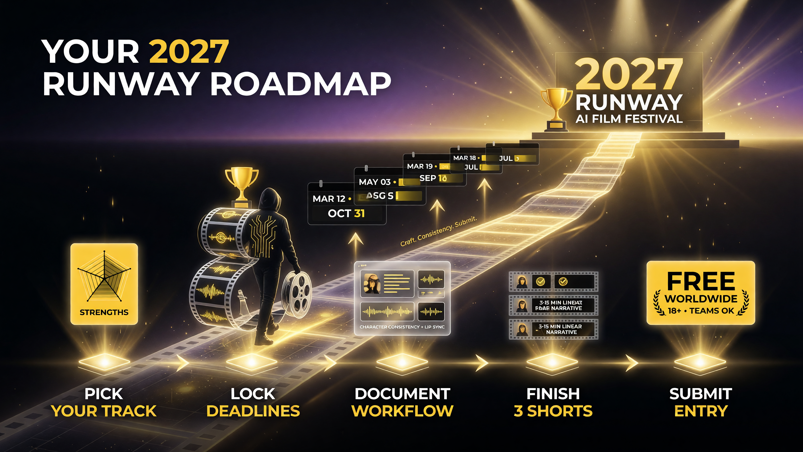 Step by step creator roadmap for entering the 2027 Runway AI Film Festival