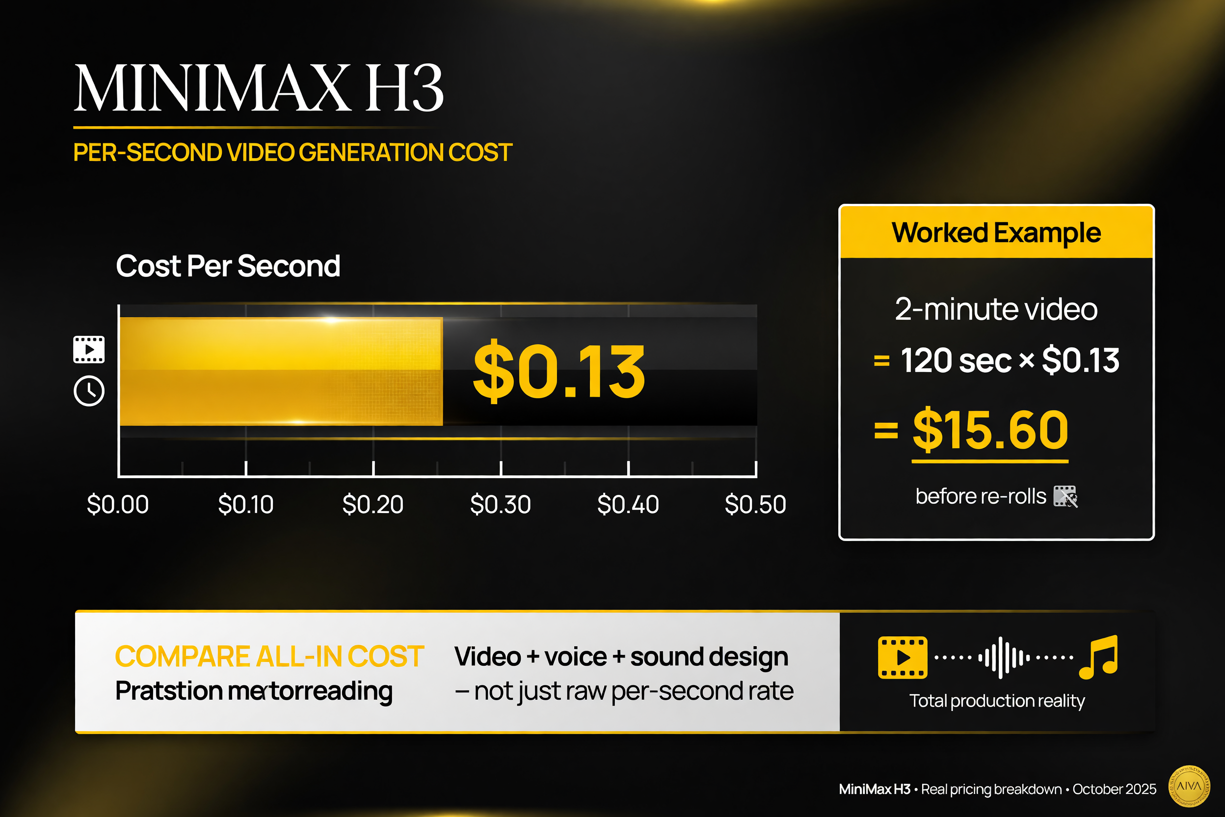 Real cost math: a 2-minute video is ~$15
