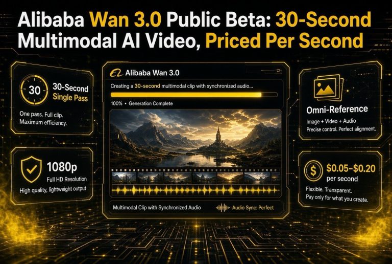 Alibaba Wan 3.0 Public Beta: 30-Second Multimodal AI Video, Priced Per Second