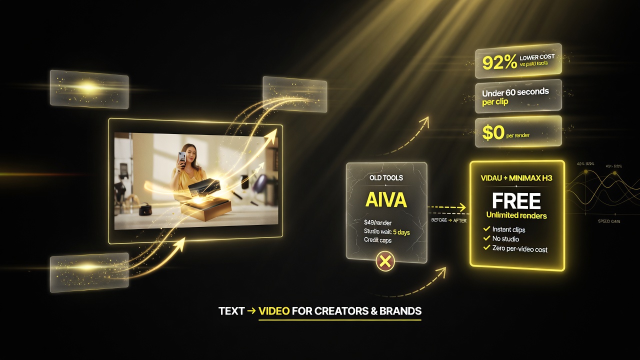 VidAU MiniMax H3 value creators brands free unlimited text-to-video native sound reference control