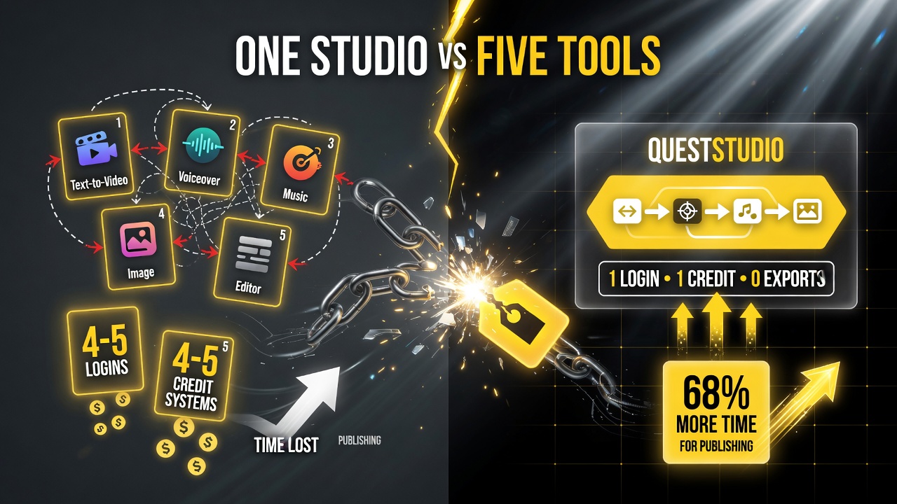 QuestStudio one studio vs five separate tools comparison