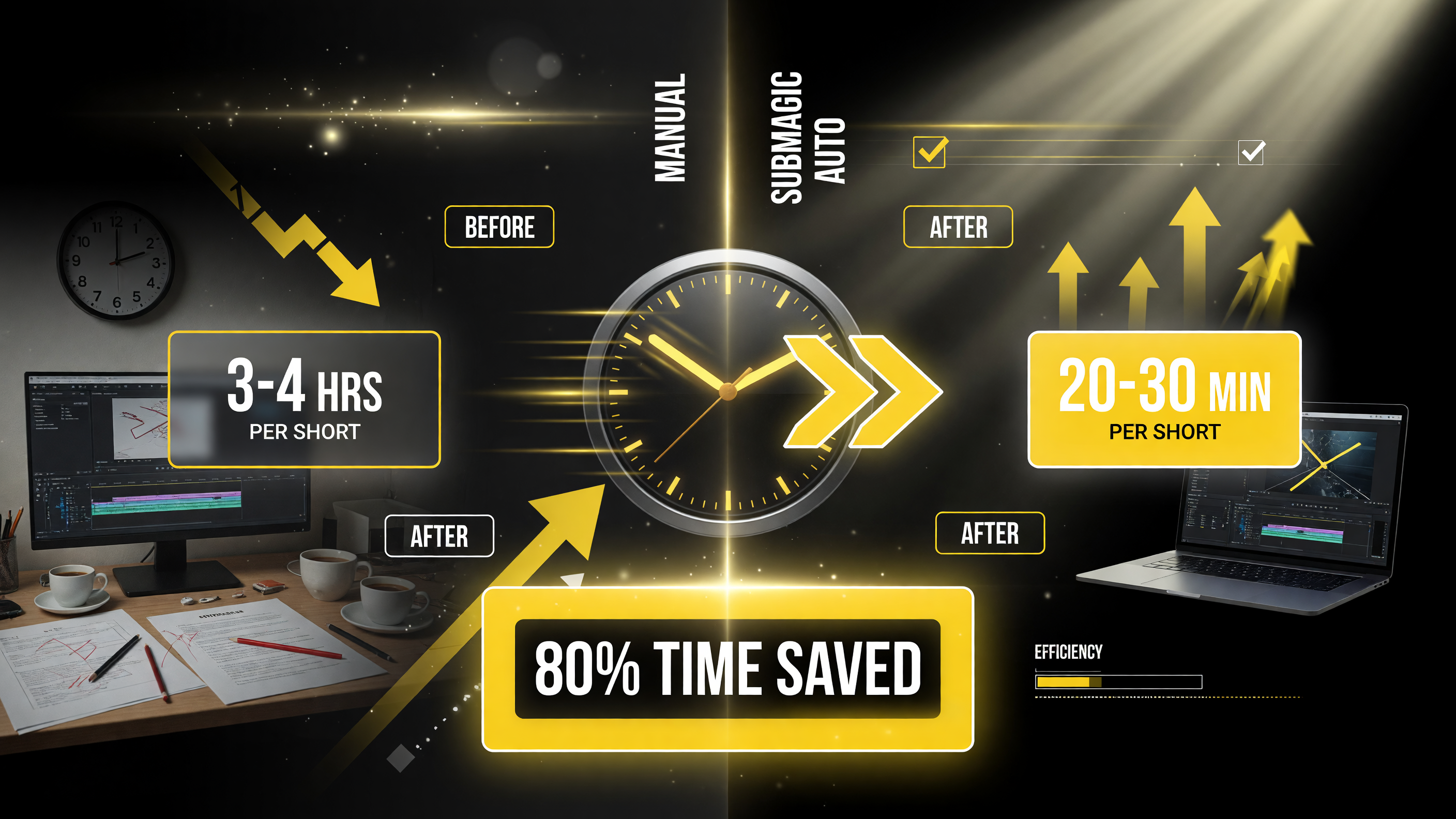 Manual short-edit time vs Submagic Auto Edit
