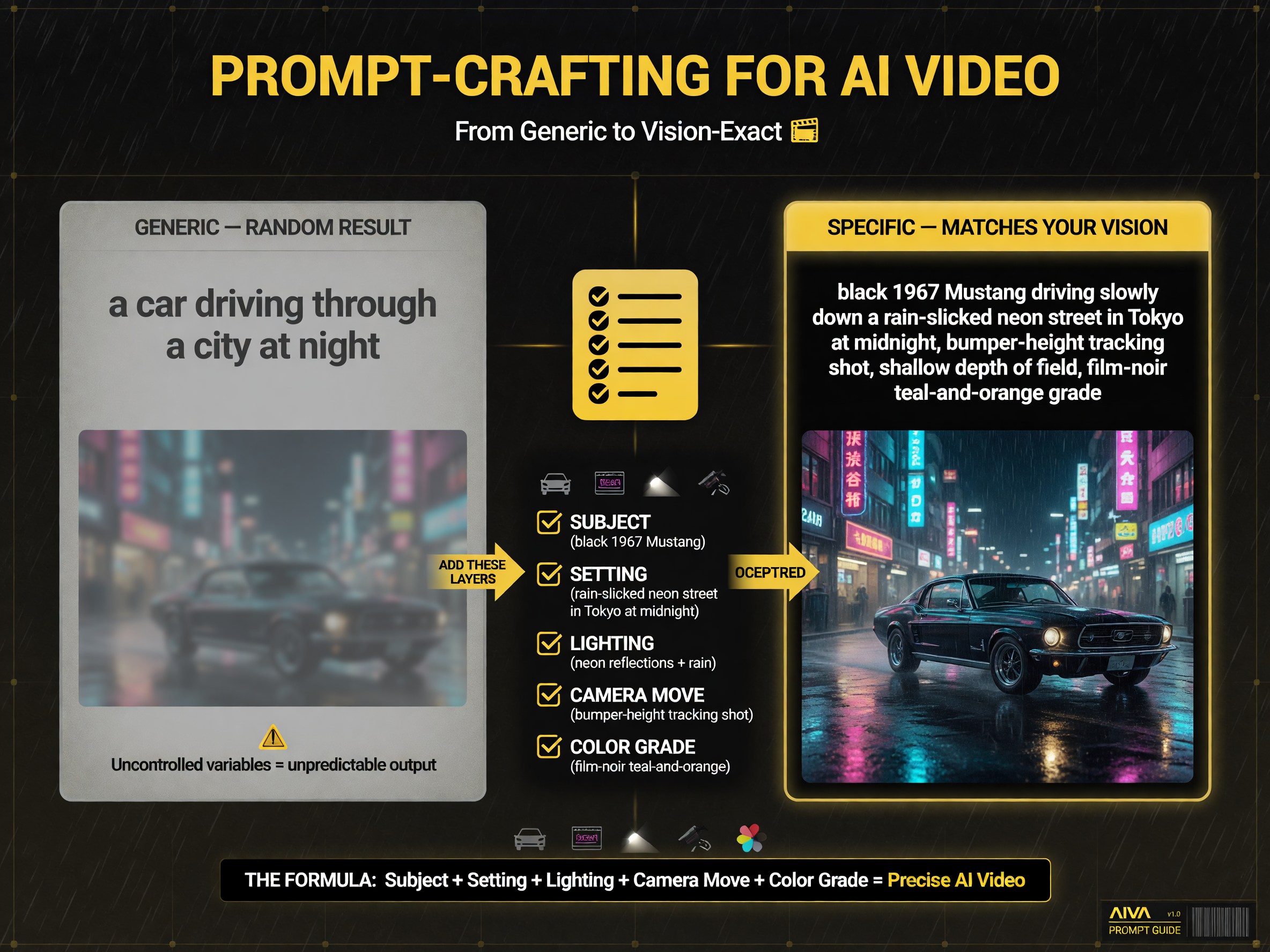 Weak vs strong AI video prompt comparison