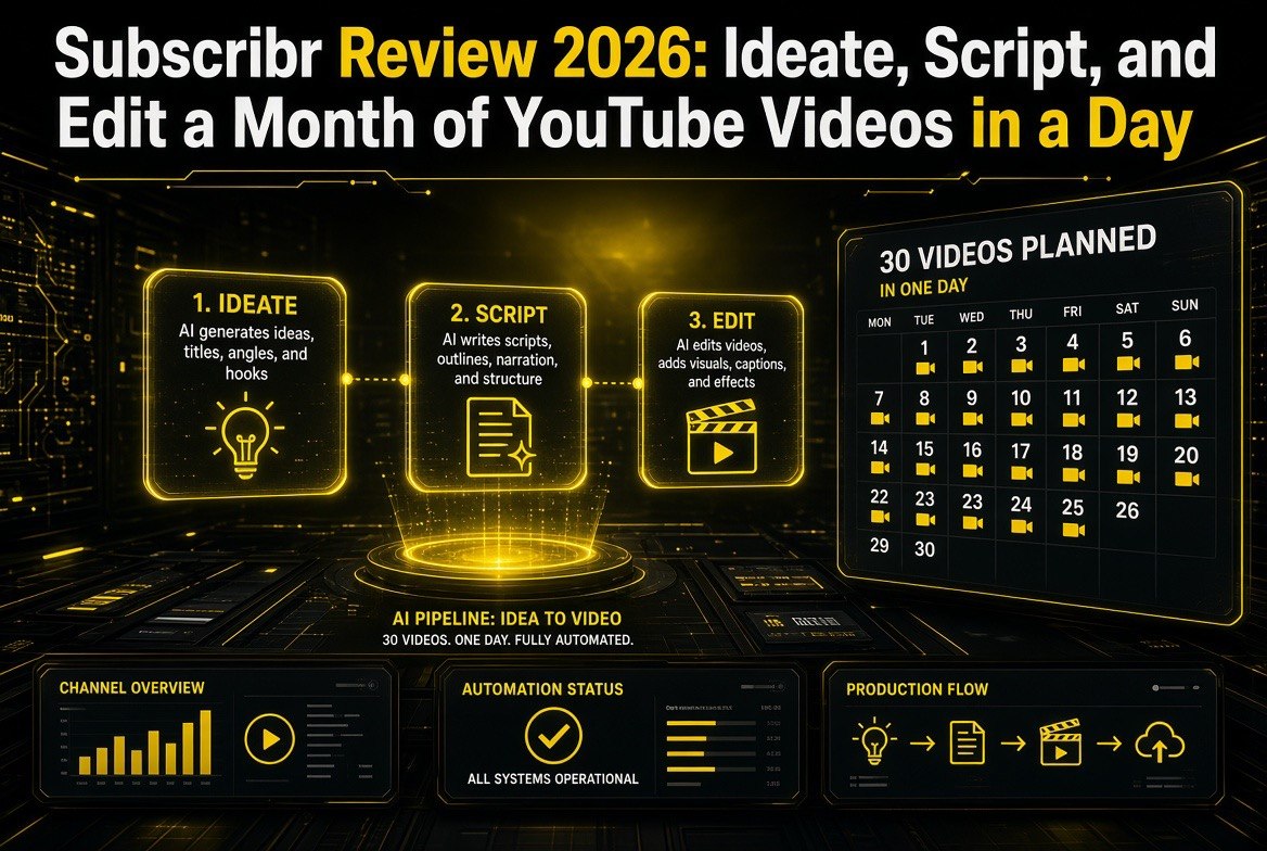 Subscribr AI pipeline - ideate, script, and edit a month of YouTube videos in a day