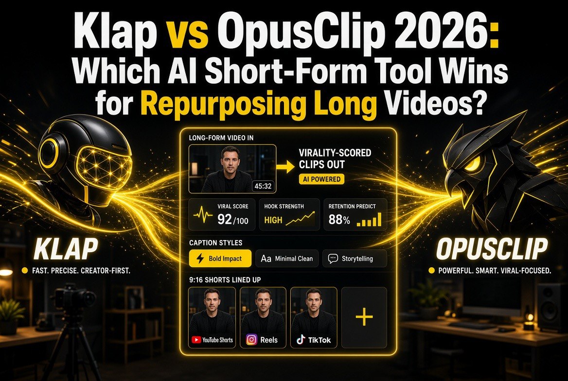 Klap vs OpusClip 2026 comparison thumbnail
