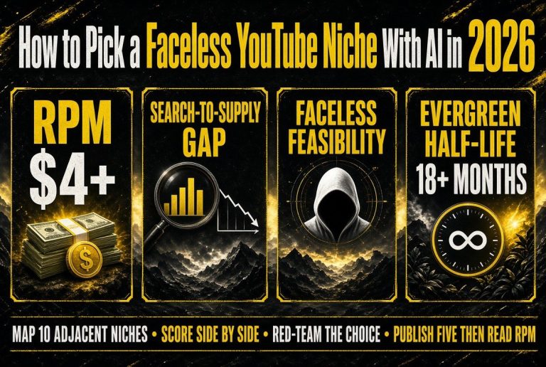 How to Pick a Faceless YouTube Niche With AI in 2026