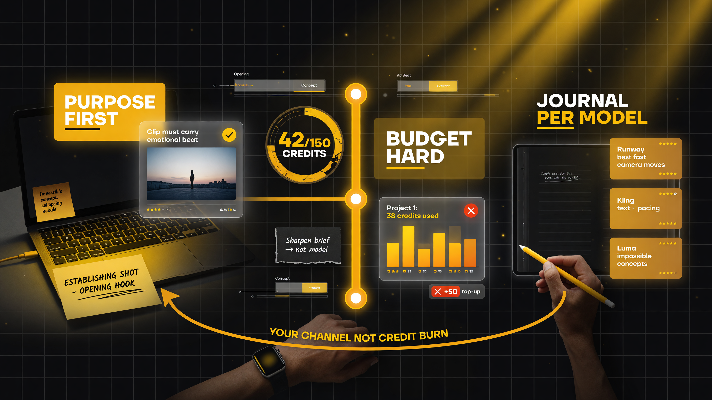 CreatorAI responsible AI video pipeline purpose first budget hard journal per model no credit burn