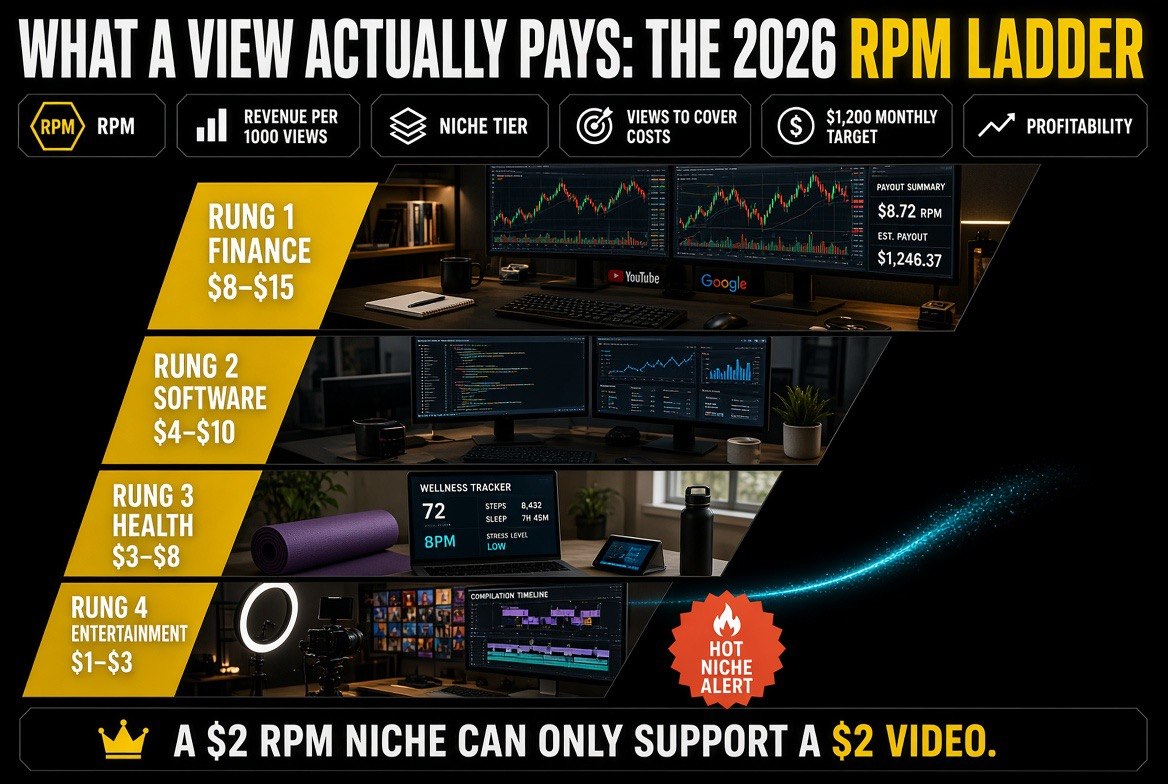 RPM by niche and views needed to cover costs