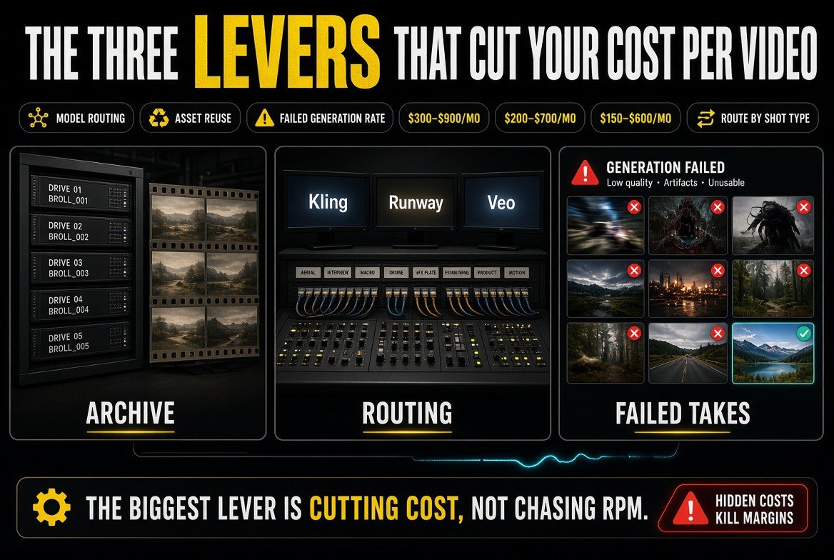 Three cost levers: routing, reuse, failed takes