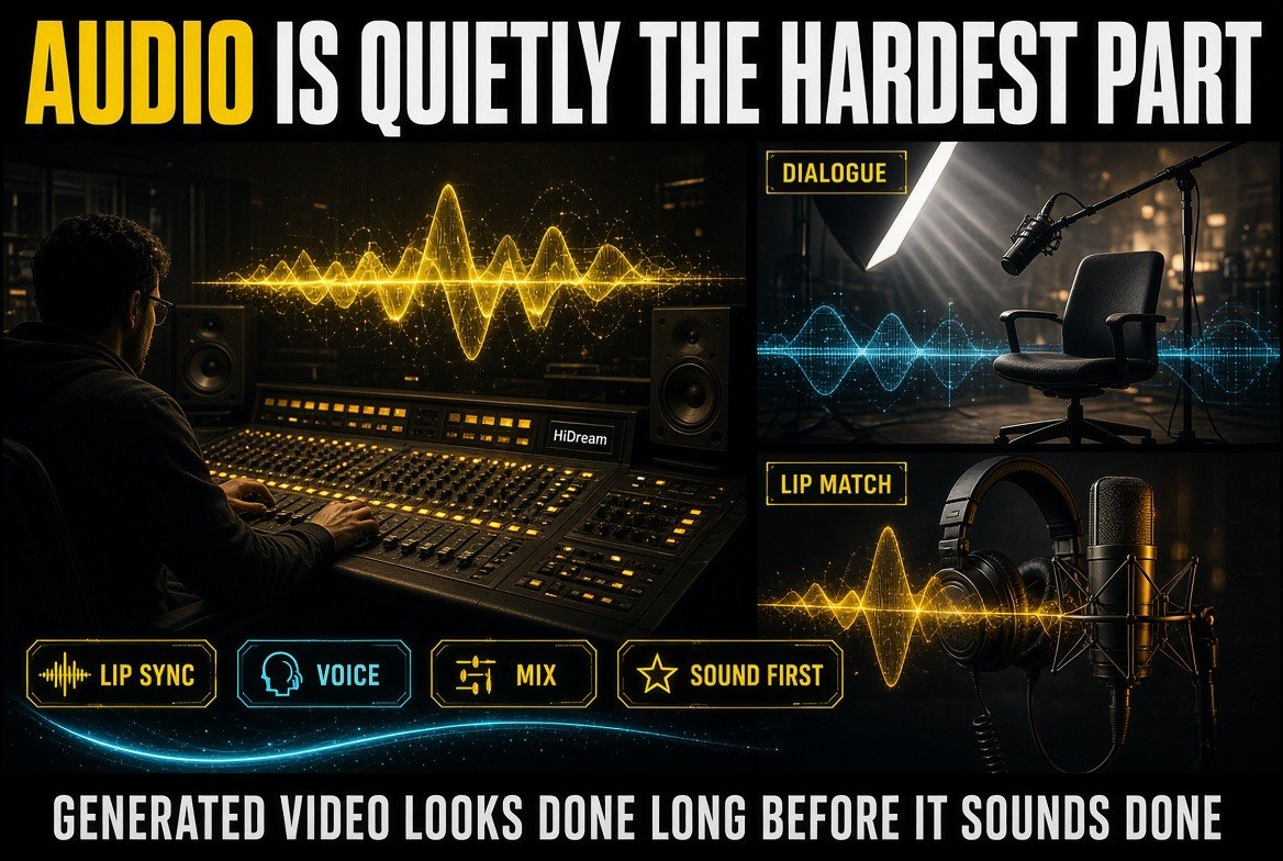 Audio is quietly the hardest part of generated video - sync, dialogue and lip match