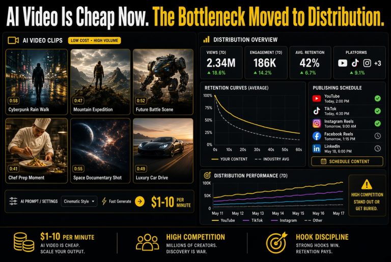 AI Video Is Cheap Now. The Bottleneck Moved to Distribution