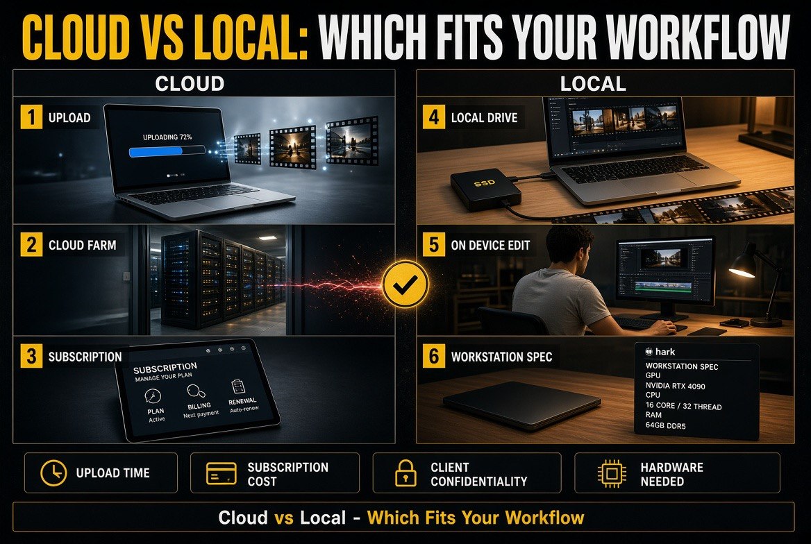 Cloud versus local workflow compared for video creators