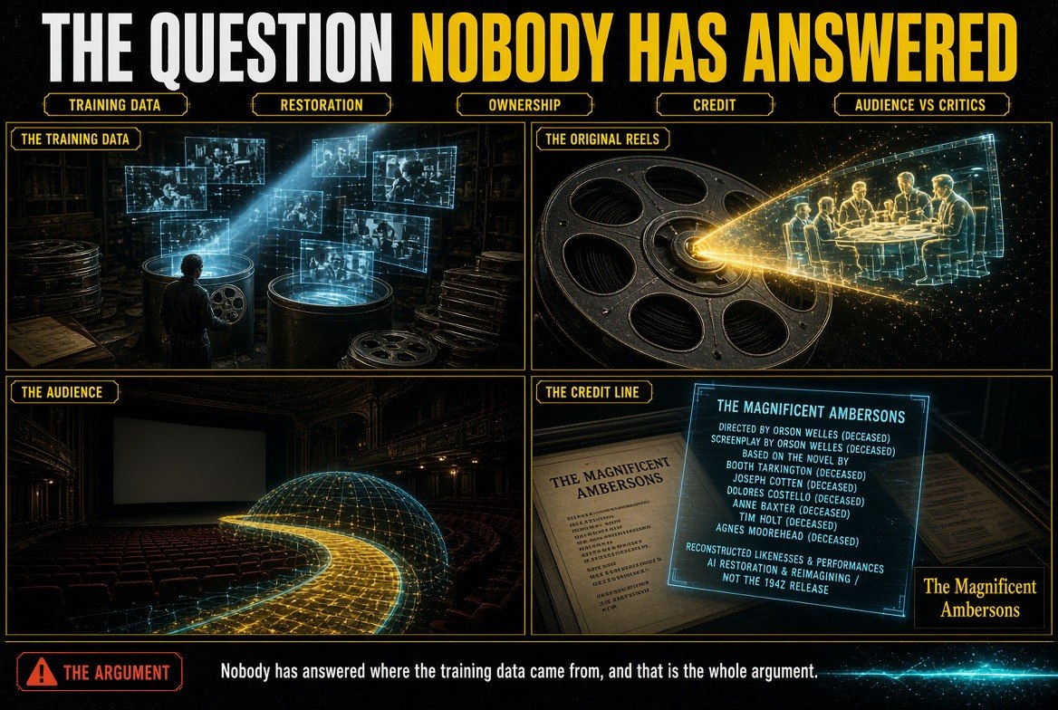 The open question in AI film restoration: where the training data came from, and who the finished film is credited to