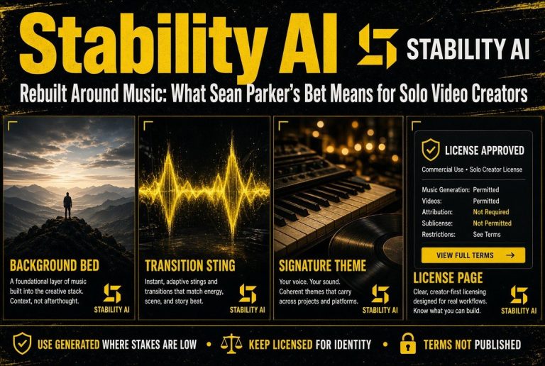 Stability AI Rebuilt Around Music: What Sean Parker’s Bet Means for Solo Video Creators